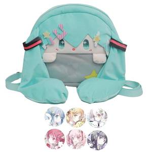 lot 6462 image: HOKMAH Kawaii Backpack with Kawaii Pin and Accessories, Comic-Con y2k Shoulder Bag Daypack cute Backpack Grunge Itabag Purse (Grass)