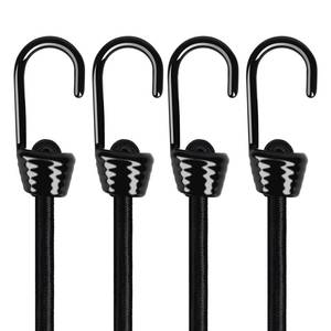 lot 7157 image: Joneaz 36 Inch Bungee Cords with Hooks Heavy Duty, 4 Pack Black Bungee Cord, 10mm Thick Rubber Tie Down Straps, UV Resistant, Marine Grade Coated Hooks for Truck, Trailer, Bike, Boat Cargo