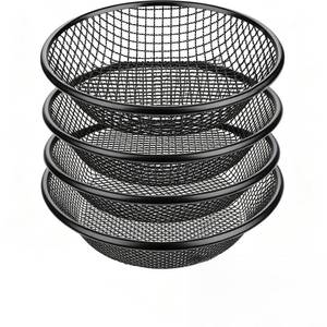 lot 7162 image: 4 PCS Soil Sifter for Gardening, 13,14,16,19 Inch Heavy Duty Rock Dirt Compost Sifter Fits 5 Gallon Bucket,Black Stainless Steel Fine Dirt Garden Sifter for Gravel, Filtering Compost