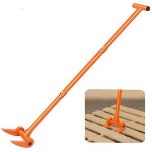 lot 7166 image: AugFir 48 Pallet Buster, 110 Degree Decking Pry Bar, Heavy Duty Carbon Steel Deck Board Removal Tool for Deck, Pallet, Standing Hardwood Board Demolition Without Lower Back Pain & Knee Pain (Orange)