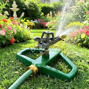 lot 7170 image: Meekamar Heavy Duty Pulsating Impact Lawn Sprinkler 360° Adjustable Rotating Automatic Water Sprinkler for Yard with Metal Base, Large Area Irrigation Sprinkle for Garden, Covers Up to 4,500 Sq. Ft