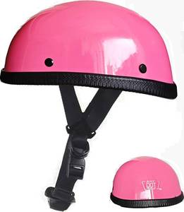 lot 7173 image: Motorcycle Half Helmet, DOT Approved Adult Men Women Retro Open Face Bike-Helmets, BicycleSkateboard Helmet for Adults, Bike, Skate, Scooter, Longboard Half Shell Helmet (Pink, Medium)