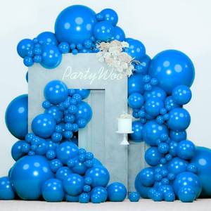 lot 8452 image: PartyWoo Pearl Blue Balloons 140pcs Different Sizes of 18 12 10 5 Inch Sky Blue Latex Helium Balloon Arch Kit Garland for Graduation Baby Shower Gender Reveal Birthday Party Decorations Blue-Z23