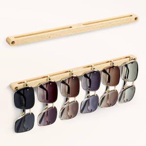 lot 8457 image: SEKSON Wall Mounted Sunglasses Organizer, Wood Sunglass Holder for Wall, Eyeglass Storage, Hanging Eyewear Display, Jewelry Rack for Entryway, Living Room, Bedroom (2 Pack)