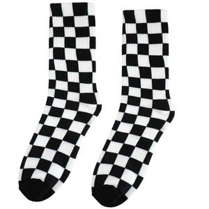 lot 8468 image: Cyntan Checkered Socks, Cute Socks for Women for Travel, Running, Daily (US, Alpha, One Size, Regular, Regular, Black and white)