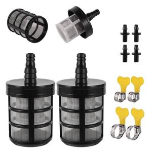 lot 8473 image: 2 Pc Household Hose Filters, Upgrade Double-Layers Stainless Steel Encryption Hose Strainer with 4 pipe clamp 4 14 inch pipe connector for Sprayers, Car Washers, Pumps (38-14-12 Inch��