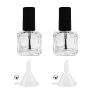 lot 8478 image: NIIIYTYB 2Pcs Empty Nail Polish Bottles with Brush Small 5ML Glass Bottles with Cap Funnel Mixing Balls Gel Applicator Sample Bottle for Liquid Fingernail Polish Storage Containers