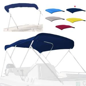 lot 11924 image: Zenicham 3 Bow Fade and Crack Resistant Bimini Top Replacement Cover��600D Marine Grade Polyester Waterproof Sun Shade Boat Canopy��Easy Install Zipper Sleeves Boat Awning,Navy 6L 79-84 W