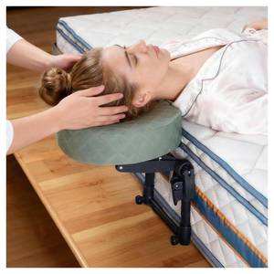 lot 11931 image: Veuverig Massage Headrest for Bed,Adjustable Face Down Pillow After Eye Surgery Vitrectomy,Massage Head Rest for Bed At Home Mattress,Portable Massage Pillow Face Cradle (Black,6-17IN)