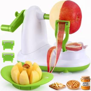 lot 11955 image: Apple Peeler for Apple Sauce and Pie, 8-Wedge Apple Slicer Corer with Stainless Steel Blades, Upgraded Strong Suction Base, Includes 2 Replacement Blades