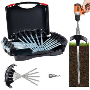 lot 11968 image: 8 Heavy Duty Screw in Tent Stakes 20 Pack Drill in Ground Anchors