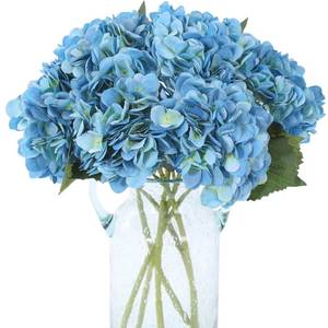 lot 11978 image: Kimuras Cabin 6pcs Hydrangea Artificial Flowers Silk Faux Hydrangea Flowers with Stems Fake Hydrangeas for Wedding Bouquets Arrangement Home Table Centerpieces Baby Shower Party Decoration(Blue)