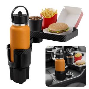 lot 11980 image: OtterVerz 11 Upgraded Car Cup Holder Tray, 3 in 1 Car Cup Holder Expander Adapter, 360° Rotating Detachable 10.5 Car Food Tray Table for Eating, Road Trip Essentials, Fits YetiHydro Flask 16��46oz