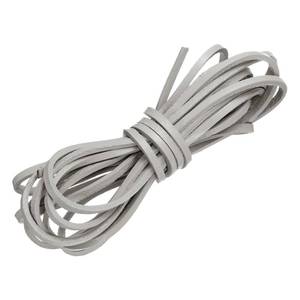 lot 12099 image: uxcell Flat Leather Cord, 3.3 Yard 3mm Leather String Strips Lacing for DIY Crafts Making Bracelet Purse Strap, Grey