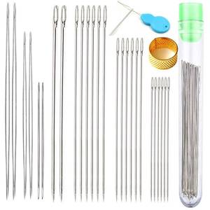lot 12112 image: Y-Axis 26 Pcs Assorted Beading Needles Including 6 Pcs Big Eye Beading Needles  20 Pcs Long Straight Beading Thread Needles with Needle Bottle