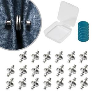 lot 12120 image: 20Piars Curtain Magnets Closure Silver Magnetic Curtains Button Clip with 10 Self-Adhesive Patch Strong Magnetic Drapes Buckle to Keep Curtains Closed Prevents Light Leakage