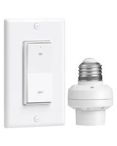 lot 12123 image: TREEWELL Remote Control Light Bulb Socket, Decorator Rocker Wall Switch, 200FT Range Wireless Light Switch for Pull Chain Light Fixture, E26 E27 Lamp Socket, No Wiring Needed, FCC Listed
