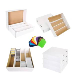lot 13825 image: 4 Set Sports Card Storage Boxes 3150 Count Bulk Card Trading Cards Collection Box Cardboard Card Storage Box for Card Game Baseball Card Sorting Tray Cases Cards with 4 Dividers Collector
