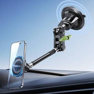 lot 14015 image: MAGIC JOHN Magnetic Car Phone Holder Strong Suction&Strong Magnetic 360° Adjustable Car Phone Mount for Windshield, Ultra-Durable Metal, Suction Cup Car Phone Mount for iPhone Samsung All Smartphone