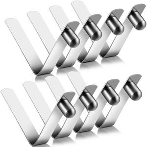 lot 14044 image: Moxweyeni 8 Pieces Push Button Spring Clips Tent Pole Clips Stainless Steel Kayak Paddle Spring Snap Fasteners Locking Tube Pin for Camping Kayak Paddle Tent Pole(Silver,9mm)