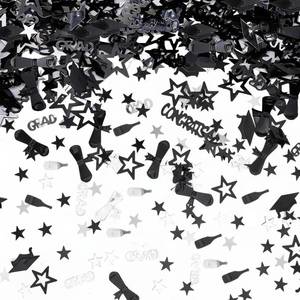 lot 14452 image: Graduation Confetti 2026 - Black and Silver Congrats Grad Confetti Class of 2026 Party Table Centerpiece for Graduation Decorations 2026 (50g1.7oz)