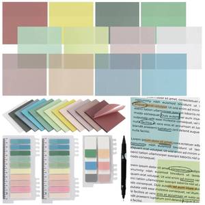lot 14476 image: Vuzvuv 1120 Sheets Transparent Clear Sticky Notes with Pen,3x3 Inch Bulk Translucent Sticky Notes Set for Bible Tabs, Book Tabs, Office School Supplies(Morandi Colors)