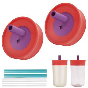 lot 14482 image: XHJH Replacement Lid for Owala Kids Insulation 15 Oz and 12 Oz, Spill Resistant Replacement Cap, Flexible Removable Straw, Easy to Clean, BPA-Free Dishwasher Safe, Accessories for Owala Kids, Pink2