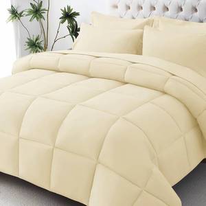 lot 19749 image: JOLLYVOGUE Twin XL Comforter Set, Ultra-Soft Bed in a Bag Twin XL Size 5 Pieces, Oeko-TEX Certified Bedding Set with Down Alternative Comforter, Sheets, Pillowcases & Shams, Light Yellow