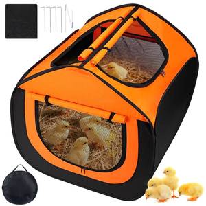 lot 19751 image: Brooder Box for Chicks X-Large Pop-Up Baby Chicken Cage Perch Up to 18 Baby Chicks, Ducks and Quails Chick Starter Kit with Storage Bag, Fixed Pegs, Waterproof Mat, Top Folding Rod