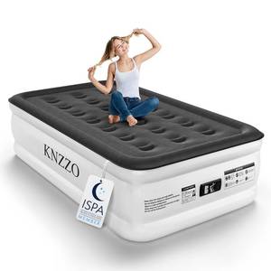 lot 19767 image: KNZZO Twin Air Mattress with Built-in Pump, 18 Top Inflatable Mattress with Waterproof Flocking Fabric, Three-Minute Quick-Inflatable Bed. Portable Blow Up Mattress for Home, Outdoor and Guests