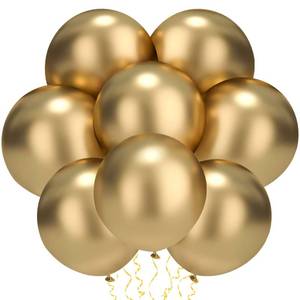 lot 20048 image: Gold Metallic Chorme Balloons Latex Party Balloons - 20 Pack 18 Inch Big Gold Balloons Large Round Helium Balloons for Baby Shower Wedding Graduation Birthday Gold Themed Party Decorations