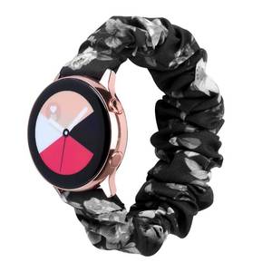 lot 20054 image: TOYOUTHS 20mm Scrunchie Band Compatible with Samsung Galaxy Watch 7654FEActive 2 40mm 44mmWatch 6 Classic 4347mmWatch 5 Pro 45mmWatch 3 41mm Stretchy Elastic Strap Women, BlackGrey FlowerM