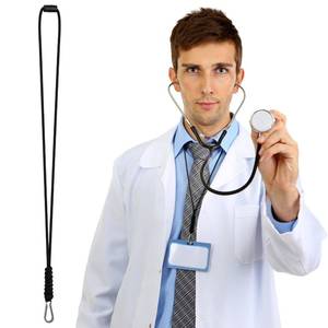 lot 20104 image: Kenning Mri Safe Lanyard Black Titanium ID Card Lanyard with Metal Clip Rfid Blocking for Nurse Mri Tech Name Tag Badges
