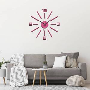 lot 20137 image: uxcell 40-70cm Modern Frameless DIY Wall Clock, Large Mirror Acrylic Arabic Numeral, Oversized Vintage Clock, Silent Quartz Movement Battery Operated for Office Home Decoration, Pink