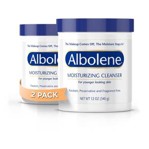 lot 20139 image: Albolene Moisturizing Cleanser & Makeup Remover - Fragrance-Free Cold Cream Cleanser for Waterproof Makeup & Oil Removal - Hydrating Face Cleanser for Dry, Sensitive, & Mature Skin - 12 oz (1 Pack)