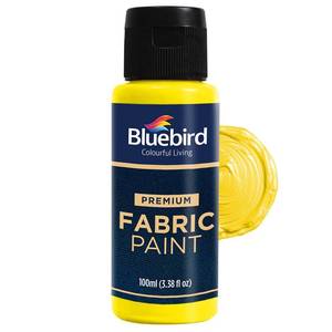lot 20153 image: BLUEBIRD Fabric Paint, Lemon Yellow, 3.4 Fl Oz, Permanent Fabric Paints for Clothes, Furniture Upholstery