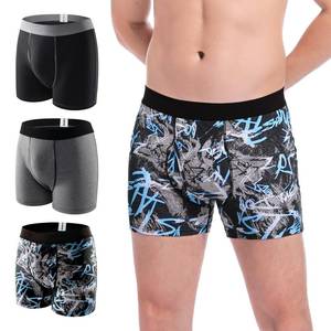 lot 20178 image: Carer Men Underwear for Incontinence, 100 mL Absorbent Front to Back Coverage, Washable Reusable Cotton Boxer Briefs for Bladder Leakage (3-Pack, L, PatternBlackGray)