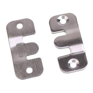 lot 20187 image: 20 Pcs Flush Mount Bracket Stainless Steel Picture Hanger Interlocking Photo Frame Hanging Hook Z Clip Wall Mount Hardware for Picture Mirror Painting, 43x19mm