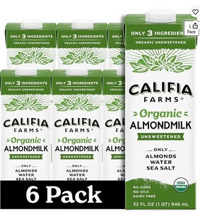 lot 1319 image: Califia Farms Organic Unsweetened Almond Milk 32 fl oz (6-Pack)