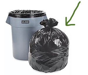 lot 79 image: Case of 100 Industrial Trash Liner Bags - 55-60 Gallon, 1.5 Mil, Black (No Can included)