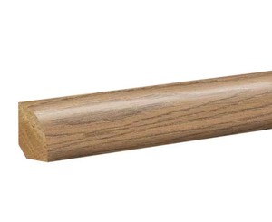 lot 84 image: Bundle of 5 Pieces 94.5 in. L Textured Wood Look Laminate MouldingTrim Quarter Round Molding