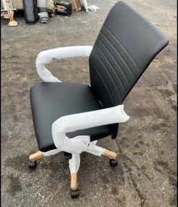 lot 2 image: Proform Across Hand-Stitched Executive Ergonomic Desk Chair for Home Office with Top Grain Italian Leather Upholstery, Body Balance Control, Rachet Back, Contract Grade, Polished Aluminum