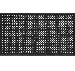 lot 161 image: Drainage Black 3 ft. x 5 ft. Rubber Non-Slip Indoor Outdoor Commercial Door Mat