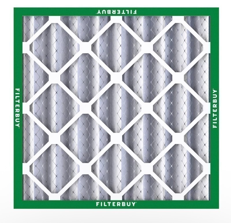 lot 674 image: Filterbuy 20x20x4 Air Filter M11 Essential Dust & Allergy Defense (2-Pack), Electrostatic Pleated HVAC AC Furnace Filters Replacement (Actual Size 19.50 x 19.50 x 3.63) - Sm Crease on edge