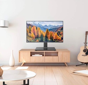 lot 35 image: PERLESMITH Universal Swivel TV Stand for 24-60 inch TVs up to 99 lbs, 12 Height Adjustable Table Top TV Stand, TV Base Stand with Tempered Glass Base, Max VESA (PSTVS34B)