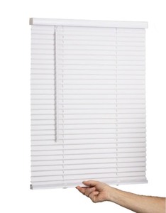 lot 159 image: Lotus & Windoware Cordless 1 Vinyl Mini Blind Light Filtering Horizontal Blind, 71 Width x 48 Length, White, Smooth