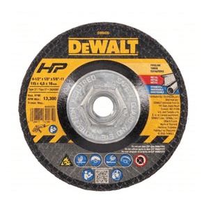 lot 161 image: Bundle of 5 Pieces DEWALT Cut-Off & Grinding Wheel Type 27, 4 12 x 18 x 58-11, Aluminum Oxide, 24 Grit, A24R