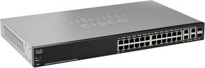 lot 161556 image: Cisco SF300-24PP 24-Port 10100 PoE Managed Switch with Gigabit Uplinks (SF300-24PP-K9-NA)