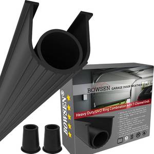 lot 161567 image: Garage Door Bottom Seals Weatherproof Weather Stripping Threshold Buffering Sealing High Performance EPDM Rubber Resistance Gasket Black 14 Inch T-End, 16FT Long