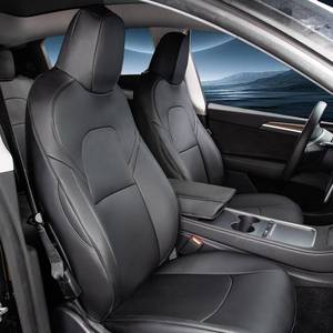 lot 161579 image: Retails for $136 Custom Heavy Duty Leather Seat Covers for 2020 2021 2022 2023 2024 Tesla Model Y - Premium Waterproof, Durable, Scratch-Proof & Easy to Clean Protector Interior Accessories-Black Full